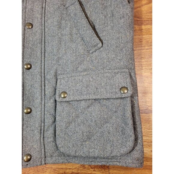 Jos A Bank 1905 Quilted Vest Herringbone Wool Tailored Fit Collar Buckle Men M - Picture 2 of 6